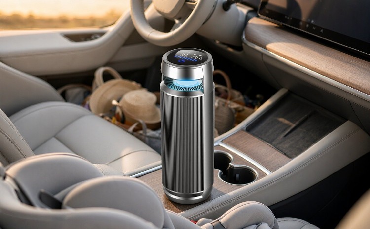 AMC-005 Car Air Purifier | 360° HEPA Ionizer